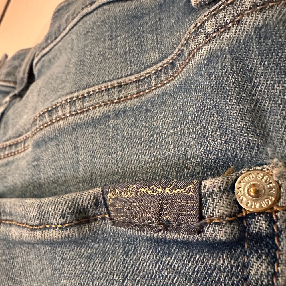 7 FOR ALL MANKIND Alexa Cropped High Waisted Straight Leg Vintage Wash Womens 28 - Picture 6 of 15